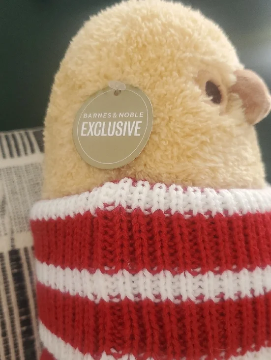 Pusheen Plush Sloth in Red and White Striped Sweater Holding Heart Latte - Picture 2 of 9